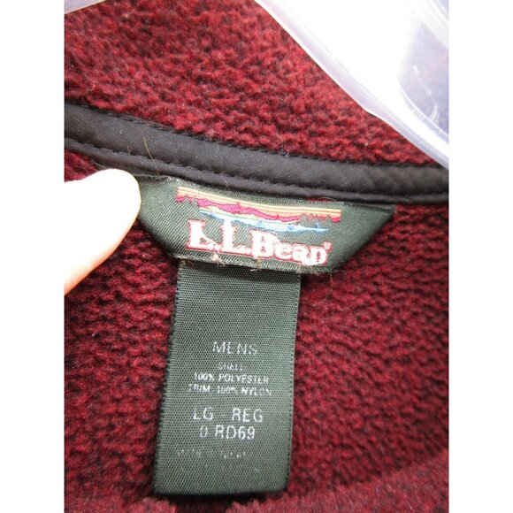 VINTAGE LL Bean Jacket Large Grid Fleece Hiking Full Zip Outdoor 90s Y2K - Picture 10 of 12